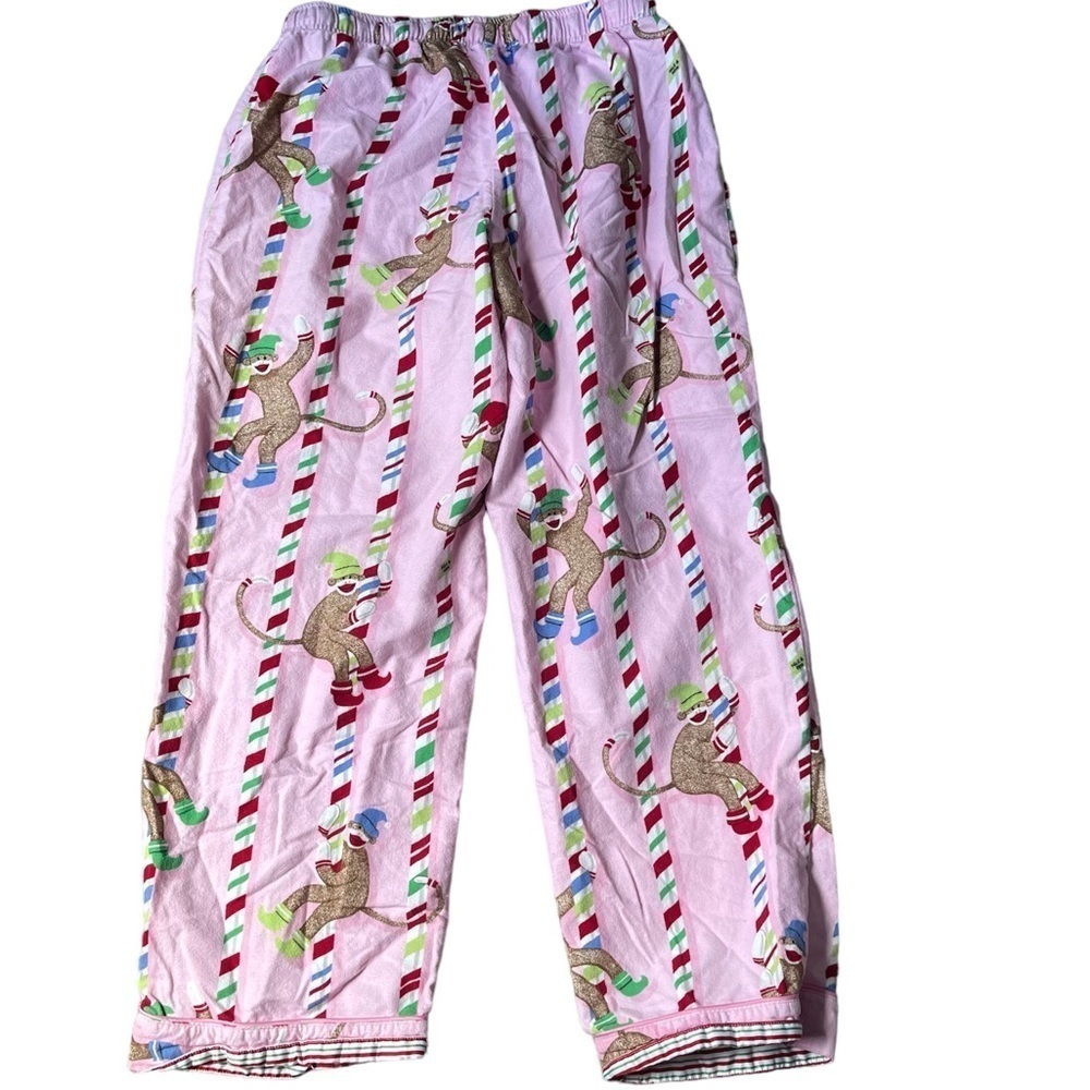 Nick & Nora Sock Monkey Flannel  Pajamas - Picture 4 of 7